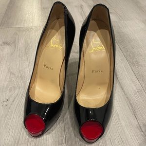 Black open toe Christian Louboutin high heels